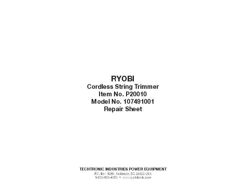 18V ONE+ STRING TRIMMER Kit - RYOBI Tools