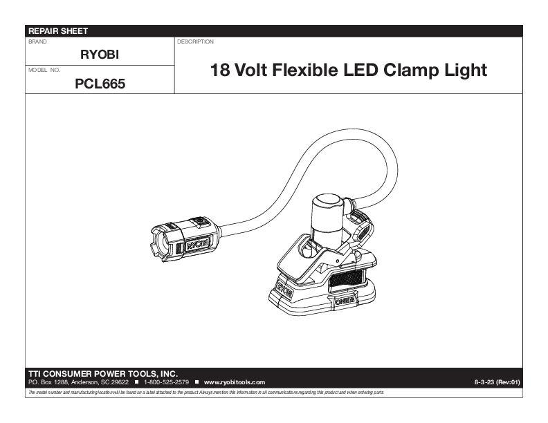 thumbnail interactive-video image 1 of RYOBI 18V ONE+ Cordless Flexible LED Clamp Light - 400 Lumens With Adjustable Head 1 of 13