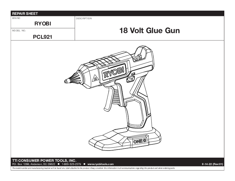 KIT DE PISTOLA DE PEGAMENTO ONE+ DE 18 V - Herramientas RYOBI